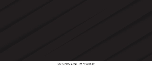 Fundo preto abstrato moderno com linha diagonal. Elemento de design gráfico simples. Conceito futurista. Modelo de faixa horizontal com espaço para o texto. vetor