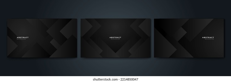 Modern abstract black background with gold line composition