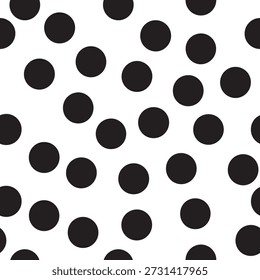 Modern abstract black circles repeating pattern, seamless vector illustration for digital backgrounds and web.