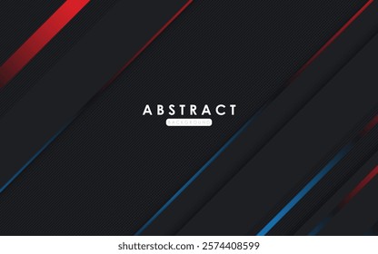 modern abstract black dop, blue and red with lines background