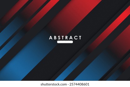 modern abstract black dop, blue and red with lines background