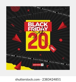 Modern abstract black friday social media sale banner design