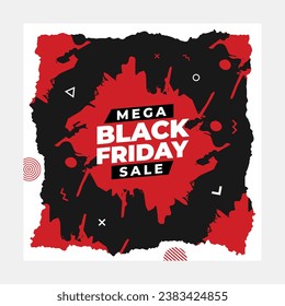Modern abstract black friday social media sale banner design