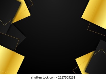 Modern abstract black gold background. Vector abstract graphic design banner pattern presentation background web template.