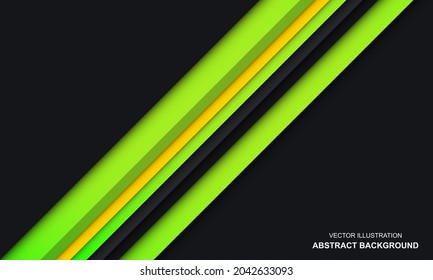 Modern Abstract Black Green and Yellow Color Background