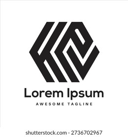 Modern abstract black logo forming a hexagon with interwoven lines, conveying a professional geometric design for businesses.