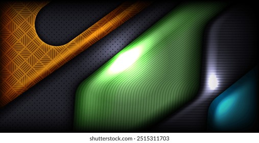 Modern abstract black paper realistic layered papercut decoration