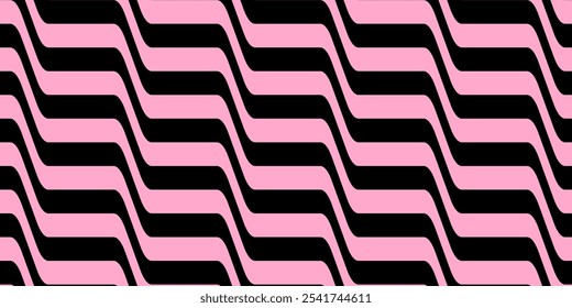 Fondo negro y rosa abstracto moderno. Patrón inconsútil de la onda para envolver, Fondo de pantalla, cubierta, materia textil, impresión, tela, idea, obra de arte, decoración, paño