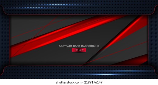 Modern abstract black red background technology concept design. Eps10 vector template background.