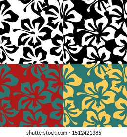 Modern abstract black seamless pattern on white backdrop. Abstract repeat background. Textile design. Modern floral background.  