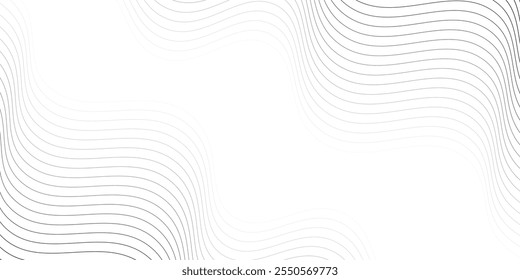 Modern abstract black wave lines on white for business background vector illustration