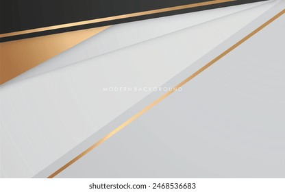 modern abstract black  white and golden luxury lines background