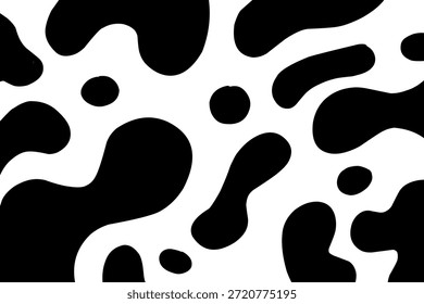 Patrón abstracto moderno en blanco y negro con Formas orgánicas