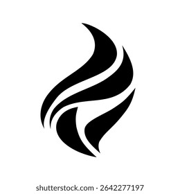 O moderno logotipo vetorial em preto-e-branco abstrato apresenta formas elegantes e curvas com bordas nítidas, projetado para marcas, identidade corporativa e projetos digitais
