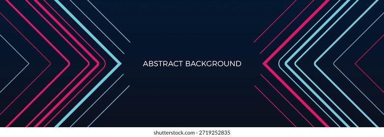 Diseño de Plantilla de Ilustración vectorial de línea roja y azul de Anuncio Horizontal ancho negro abstracto moderno