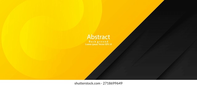 Fondo negro y amarillo Abstractas moderno con patrón de punto de semitono. Diseño de moda creativo moderno en Ilustración vectorial