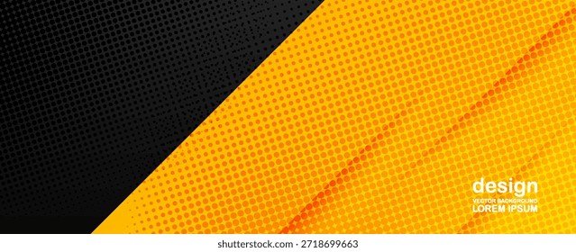 Modern Abstract Black and Yellow Background with Halftone Dot Pattern. Modern Trendy design in Vector Illustration