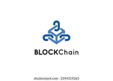 Modern abstract blockchain technology logo design