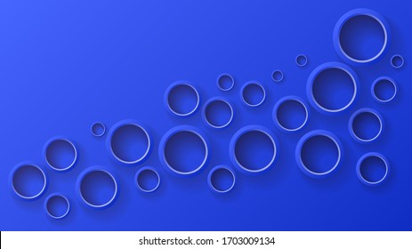 Modern abstract blue background with circle ring. Modern geometric vector. Abstract vector design round. Trendy graphic round background. Brochure design. Geometric shape. Template with circles