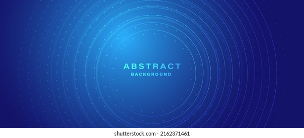 Modern abstract blue background with circular lines. Digital future technology concept. vector illustration.