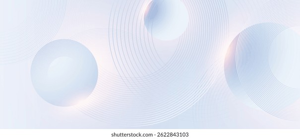 Modern abstract blue background with circular lines. Geometric stripe line art design for poster, brochure, cover, website, header, web banner, presentation.