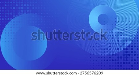 Modern abstract blue background with circular lines. Digital future technology concept. Modern Vector