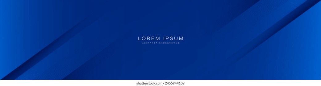 Moderner abstrakter blauer Hintergrund mit diagonaler Linie. Simple Grafikdesign-Element. Futuristisches Konzept. Horizontale Banner-Vorlage mit Platz für Ihren Text. Vektorillustration