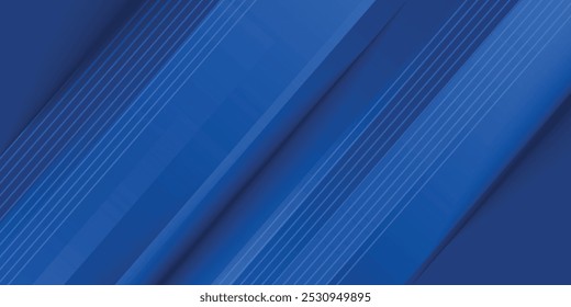 Moderner abstrakter blauer Hintergrund mit diagonaler Linie. Einfaches Grafikdesign-Element. Futuristisches Konzept.