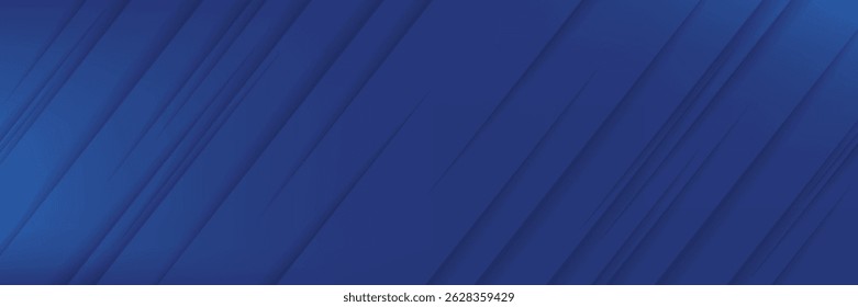 Fundo azul abstrato moderno com linha diagonal. Elemento de design gráfico simples. Conceito futurista. Modelo de faixa horizontal com espaço para o texto. Vetor