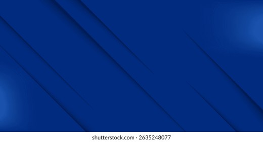 Modern abstract blue background with diagonal line. Simple graphic design element. Futuristic concept. Horizontal banner template with space for your text. Vector 