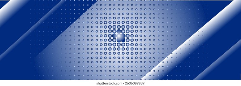 Moderner abstrakter blauer Hintergrund mit diagonaler Linie. Einfaches Grafikdesign-Element. Futuristisches Konzept. Horizontale Banner-Vorlage mit Platz für Ihren Text. Vektorgrafik