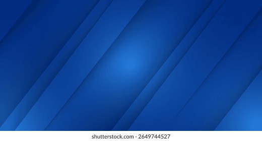 Fundo azul abstrato moderno com linha diagonal. Elemento de design gráfico simples. Conceito futurista. Modelo de faixa horizontal com espaço para o texto. Vetor
