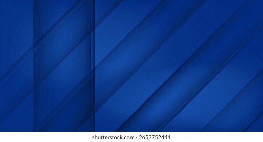 Modern abstract blue background with diagonal line. Simple graphic design element. Futuristic concept. Horizontal banner template with space for your text. Vector 