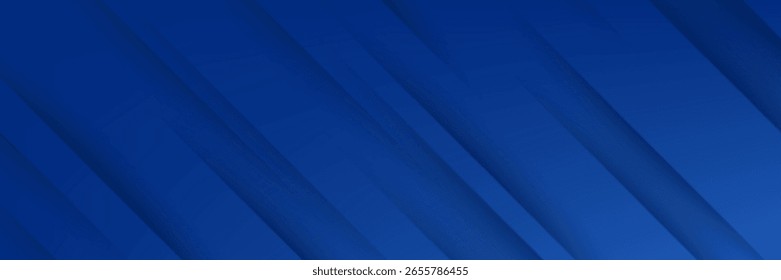 Modern abstract blue background with diagonal line. Simple graphic design element. Futuristic concept. Horizontal banner template with space for your text. Vector