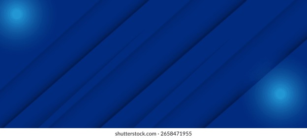 Modern abstract blue background with diagonal line. Simple graphic design element. Futuristic concept. Horizontal banner template with space for your text
