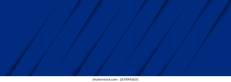 Modern abstract blue background with diagonal line. Simple graphic design element. Futuristic concept. Horizontal banner template with space for your text. Vector 