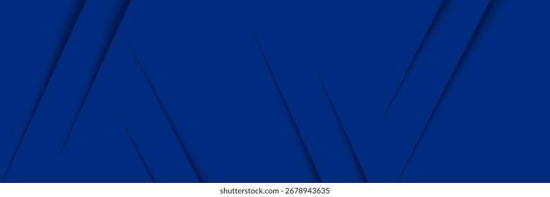 Fundo azul abstrato moderno com linha diagonal. Elemento de design gráfico simples. Conceito futurista. Modelo de faixa horizontal com espaço para o texto. Vetor 