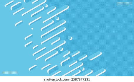 Modern abstract blue background featuring oblique rounded lines and dots, creating a sleek and futuristic look. Perfect for web design, presentations, posters, and digital graphics.