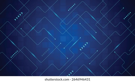 Modern abstract blue background featuring geometric lines, glowing shapes, and digital light details, ideal for technology, innovation, and futuristic design projects.