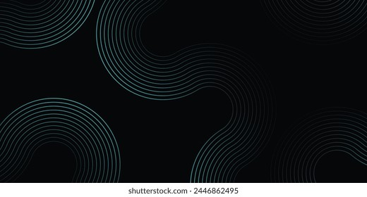 Modern abstract blue background with glowing geometric lines. Blue gradient hexagon shape design. Futuristic technology concept. Suit for banner, brochure, science, website, corporate, poster, cover