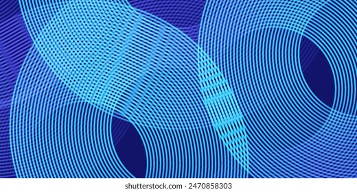 Modern abstract blue background with glowing geometric lines. Blue gradient hexagon shape design. Futuristic technology concept.	