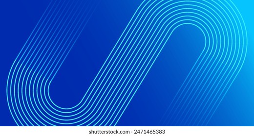 Modern abstract blue background with glowing geometric lines. Blue gradient hexagon shape design. Futuristic technology concept.	
