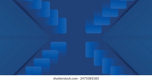 Fondo azul abstracto moderno con líneas geométricas brillantes. Diseño de forma hexagonal de degradado azul. Concepto de tecnología futurista.