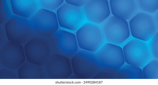 Fondo azul abstracto moderno con líneas geométricas brillantes. Diseño de forma hexagonal de degradado azul. Concepto de tecnología futurista. Traje para el Anuncio, folleto, ciencia, Sitio web, corporativo, cartel, cubierta