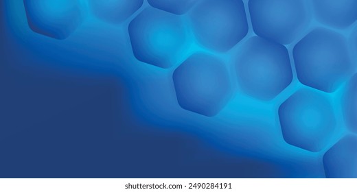 Fondo azul abstracto moderno con líneas geométricas brillantes. Diseño de forma hexagonal de degradado azul. Concepto de tecnología futurista. Traje para el Anuncio, folleto, ciencia, Sitio web, corporativo, cartel, cubierta