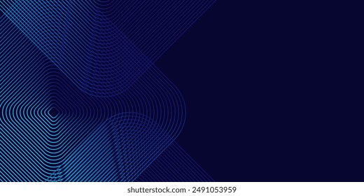 Fondo azul abstracto moderno con líneas geométricas brillantes. Diseño de forma hexagonal de degradado azul. Concepto de tecnología futurista.	
