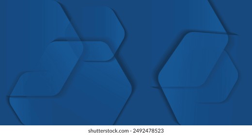 Fondo azul abstracto moderno con líneas geométricas brillantes. Diseño de forma hexagonal de degradado azul. Concepto de tecnología futurista.