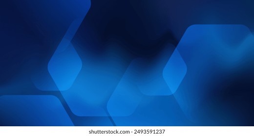 Fondo azul abstracto moderno con líneas geométricas brillantes. Diseño de forma hexagonal de degradado azul. Concepto de tecnología futurista.