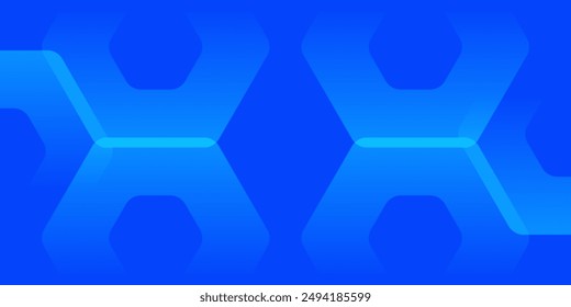 Fondo azul abstracto moderno con líneas geométricas brillantes. Diseño de forma hexagonal de degradado azul. Concepto de tecnología futurista.	
