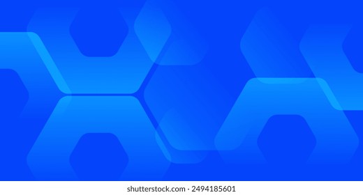 Fondo azul abstracto moderno con líneas geométricas brillantes. Diseño de forma hexagonal de degradado azul. Concepto de tecnología futurista.	
